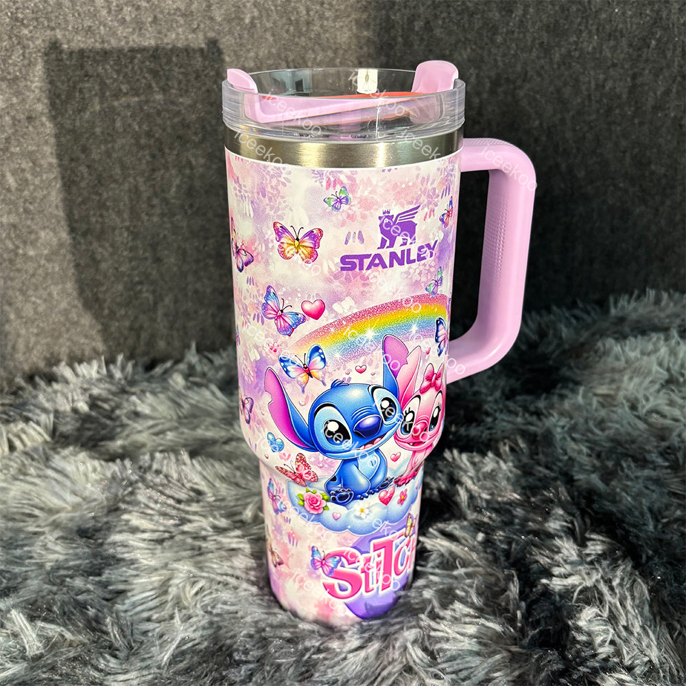 Stitch and Angel Butterfly 40oz Tumbler