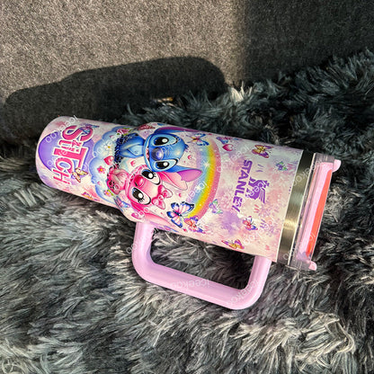Stitch and Angel Butterfly 40oz Tumbler