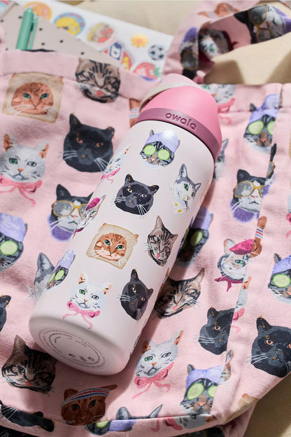 Owala Exclusive Cat Collage FreeSip 32 oz Water Bottle