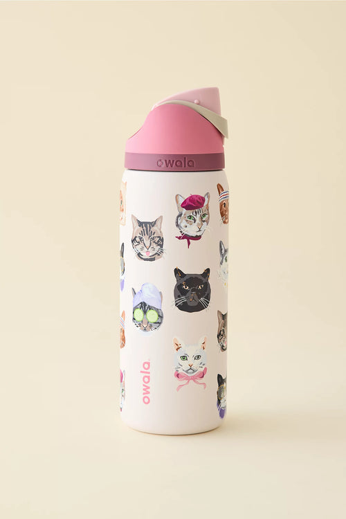 Owala Exclusive Cat Collage FreeSip 32 oz Water Bottle