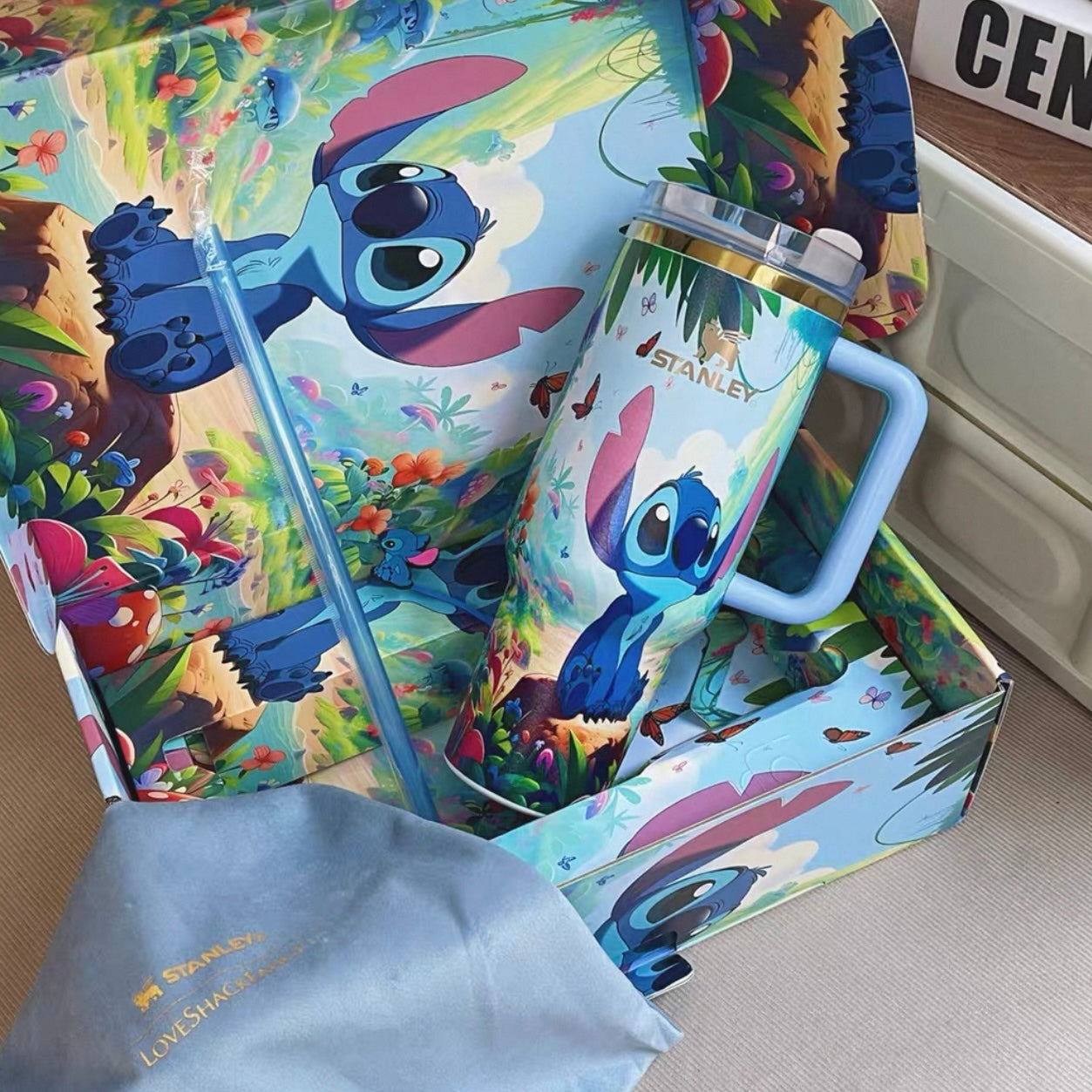 40oz Stitch Glow in The Dark Tumbler