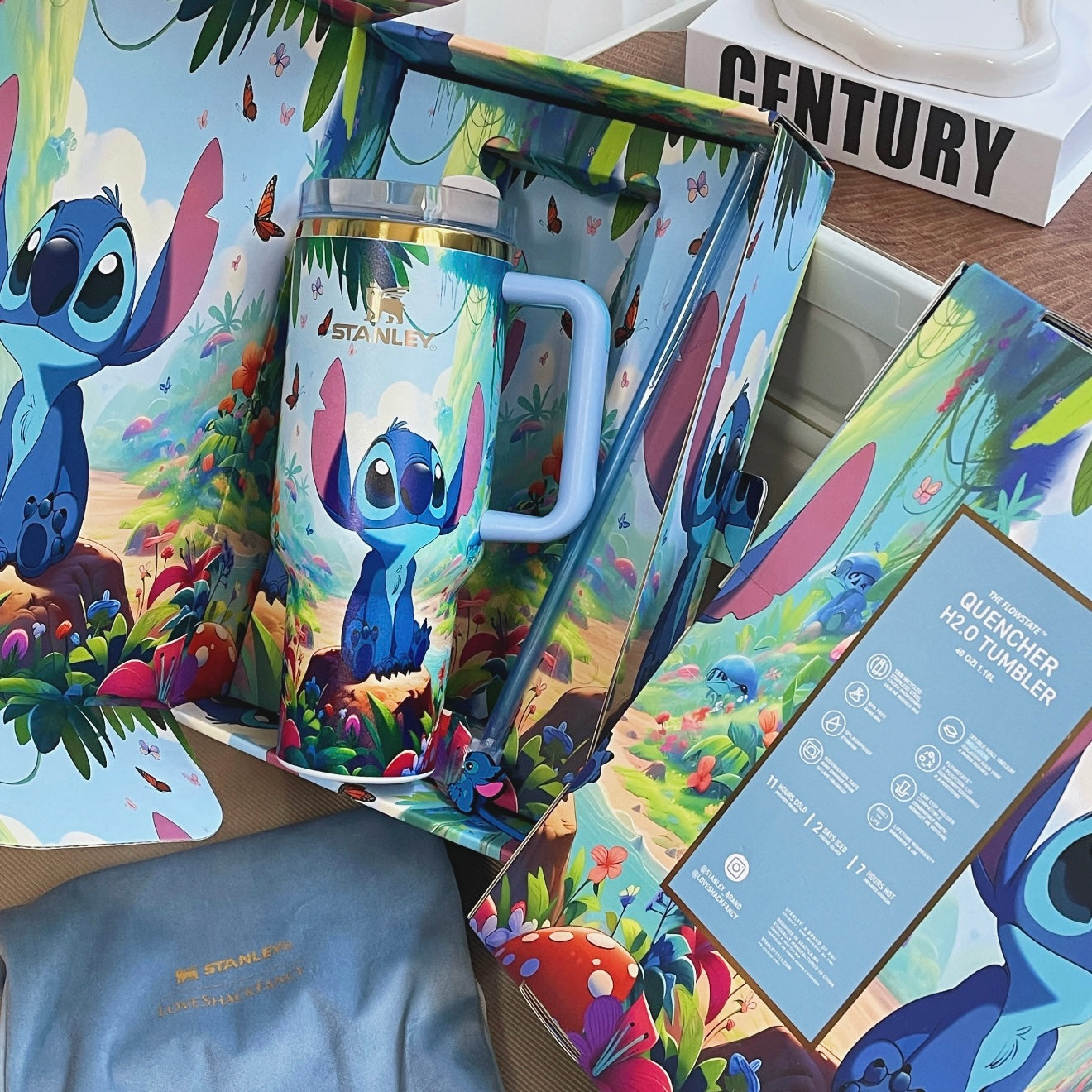 40oz Stitch Glow in The Dark Tumbler