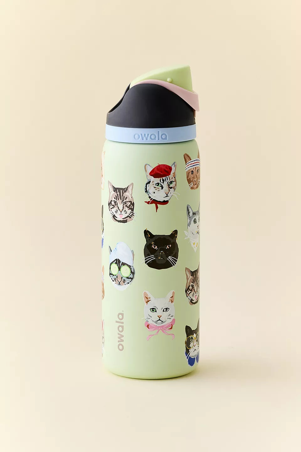 Owala Exclusive Cat Collage FreeSip 32 oz Water Bottle